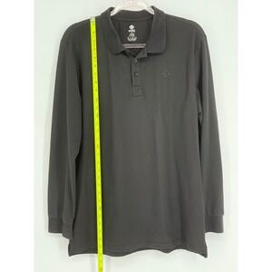 Mofiz Mens Black Long Sleeve Polo Shirt Classic Fit Collared Top Size‎ L
